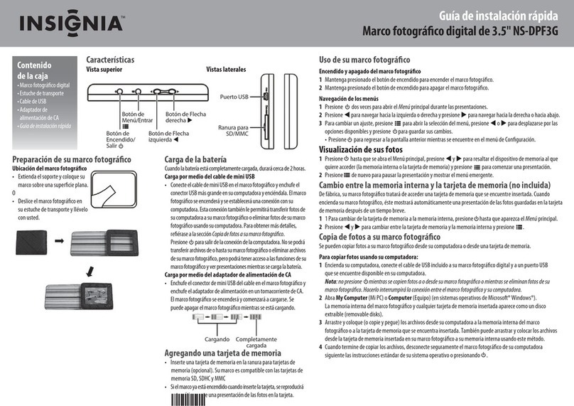 Insignia NS-DPF3G Manuel de la liste des pièces Insignia NS-DPF3G Manuel de la liste des pièces