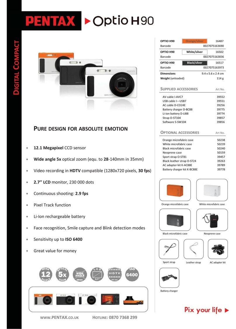 Pentax Optio H90 Orange Manuel utilisateur