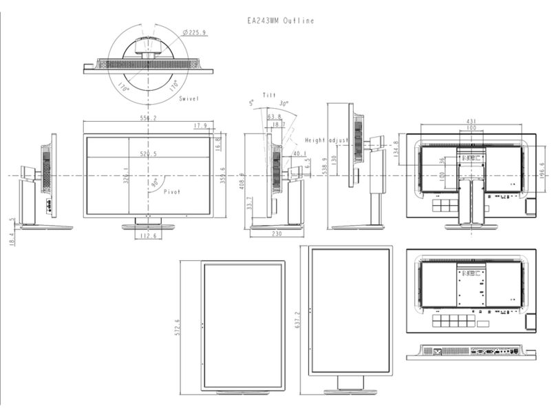 NEC MultiSync EA243WM Manuel de la liste des pièces