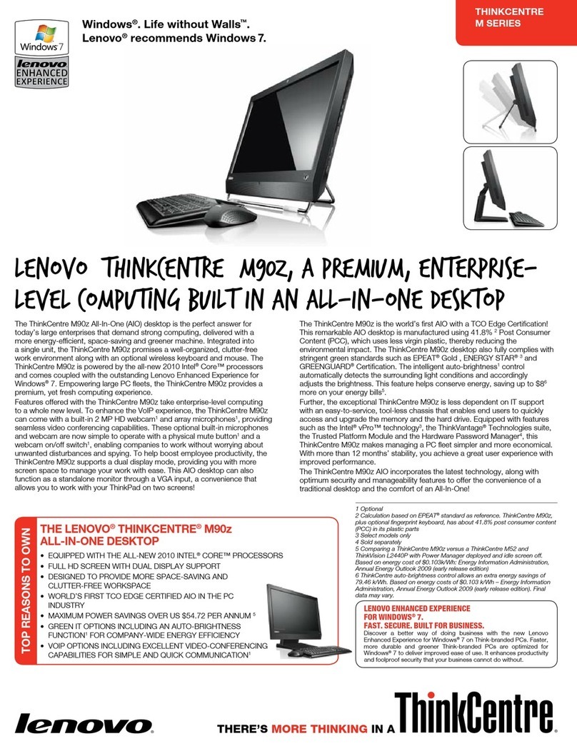 Lenovo ThinkCentre M90z Manuel utilisateur