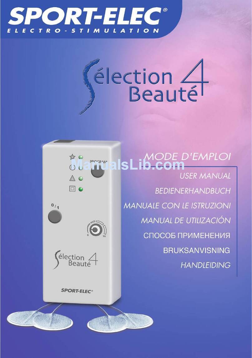 SPORT ELEC SELECTION 4 BEAUTE Manuel utilisateur SPORT ELEC SELECTION 4 BEAUTE Manuel utilisateur