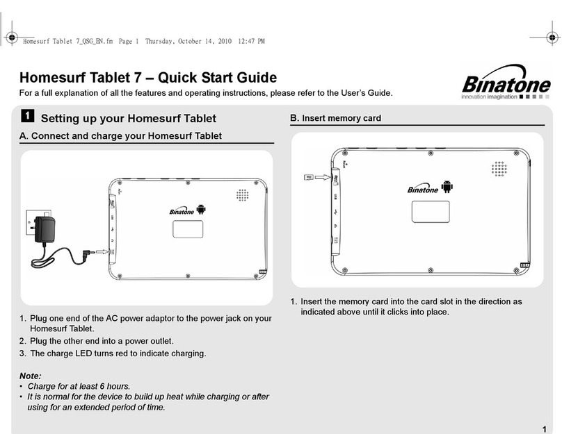 Binatone HOMESURF TABLET 7 - Manuel utilisateur