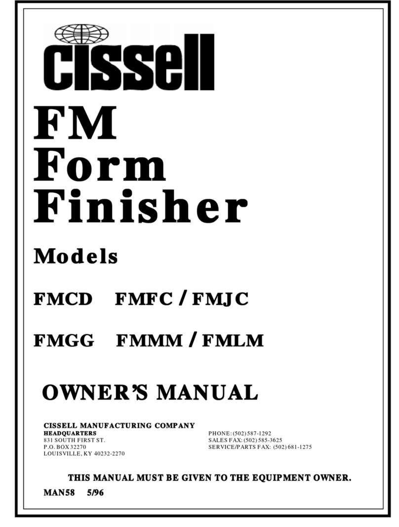 Cissell FMMAN58 Manuel utilisateur