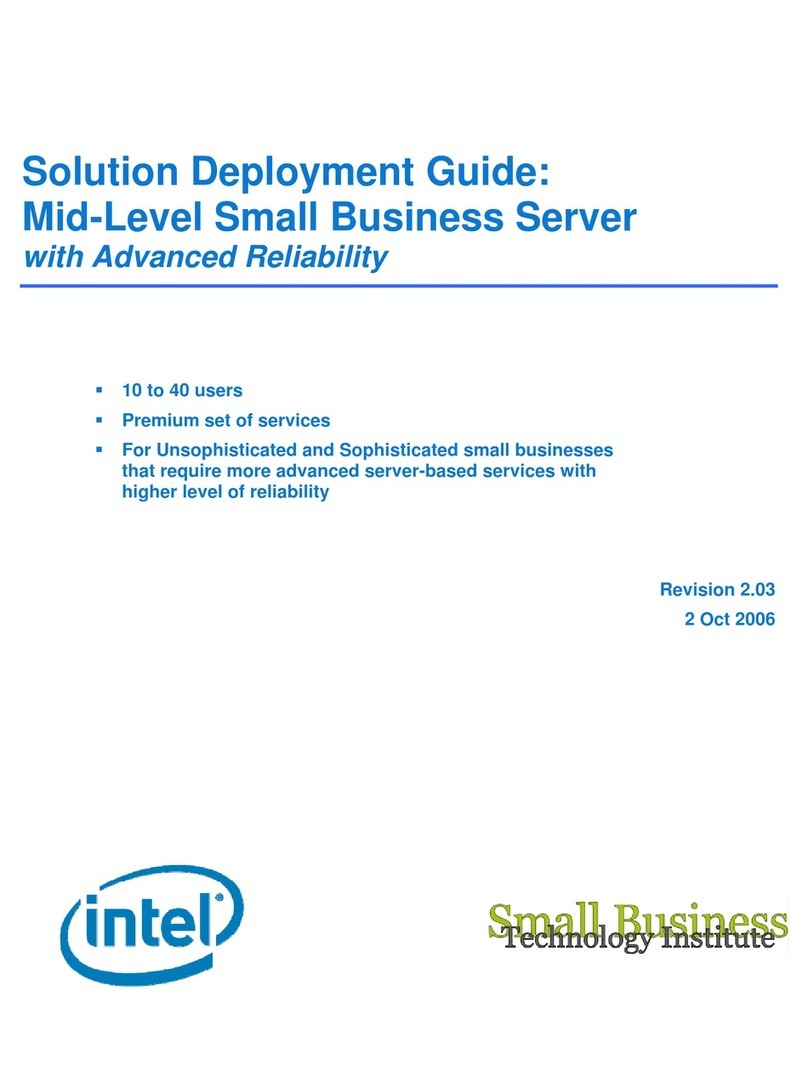 Intel SMALL BUSINESS SERVER Manuel utilisateur