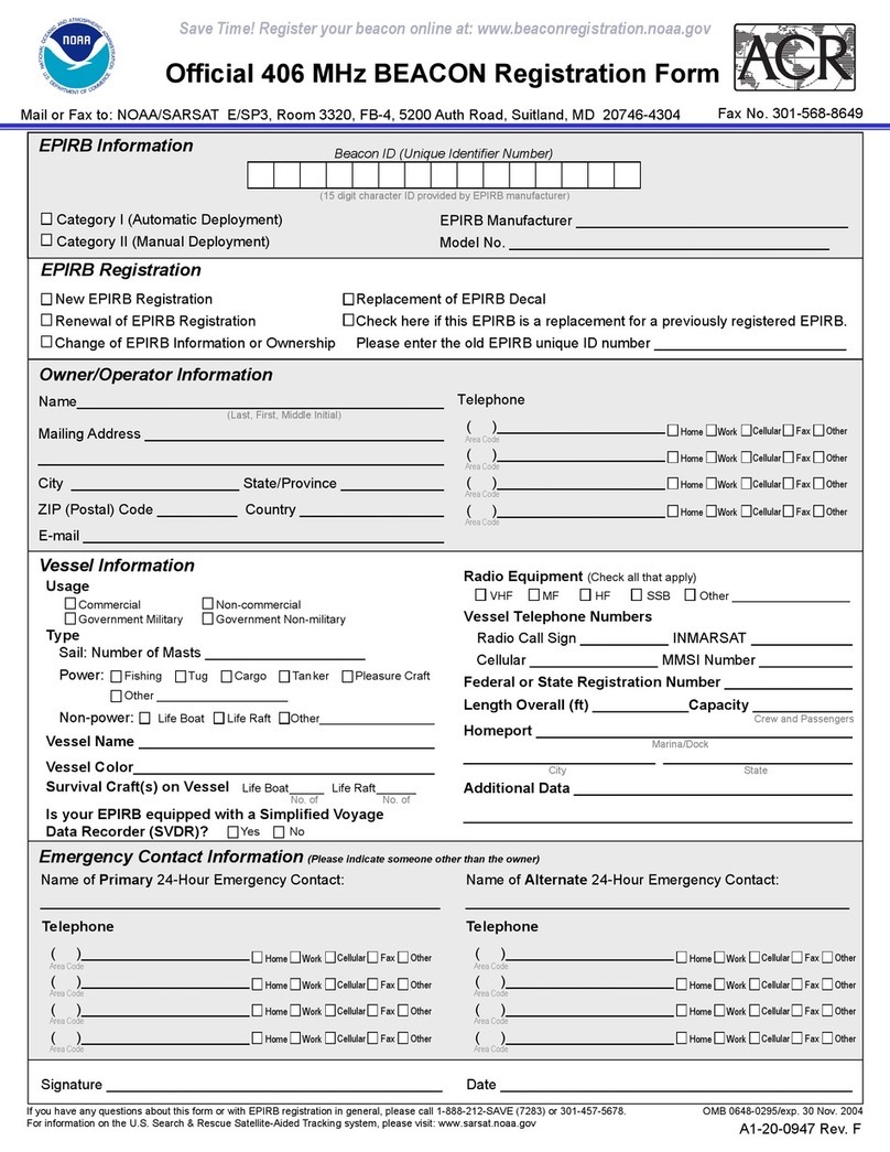 ACR Electronics 406 EPIRB, NOAA Manuel utilisateur