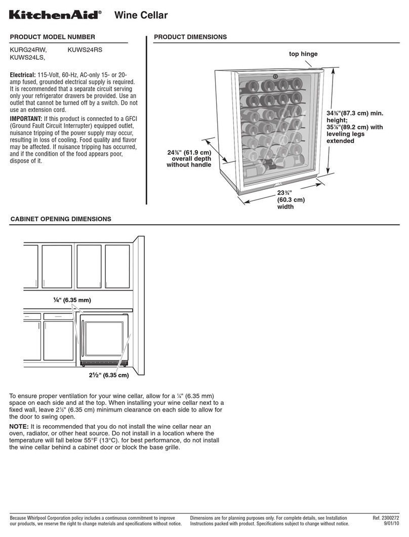 KitchenAid KURG24RW Manuel de la liste des pièces