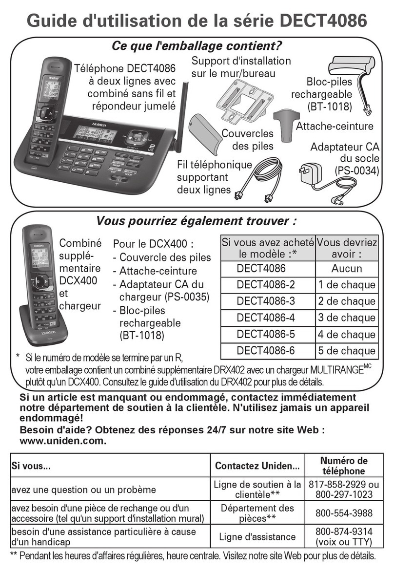 Uniden DECT4086 Manuel de service