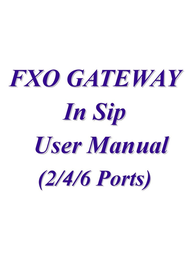 WELLTECH FXO SIP GATEWAY - V105 Manuel utilisateur WELLTECH FXO SIP GATEWAY - V105 Manuel utilisateur