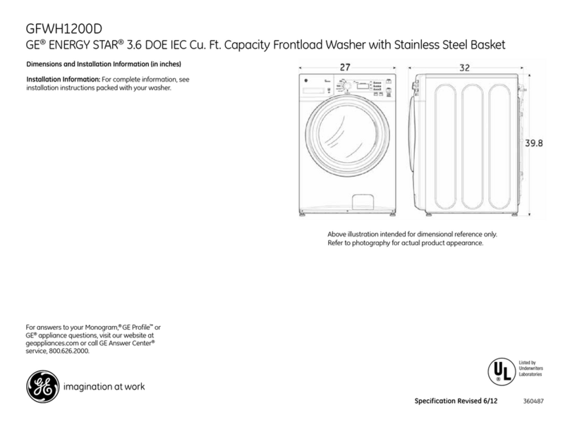 GE GFWH1200DWW Manuel GE GFWH1200DWW Manuel