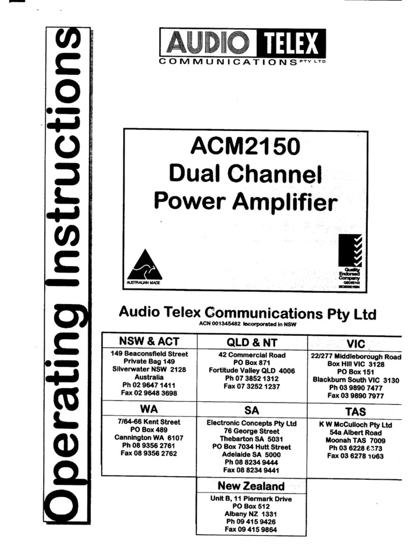 AUDIO TELEX ACM2150 Manuel utilisateur AUDIO TELEX ACM2150 Manuel utilisateur