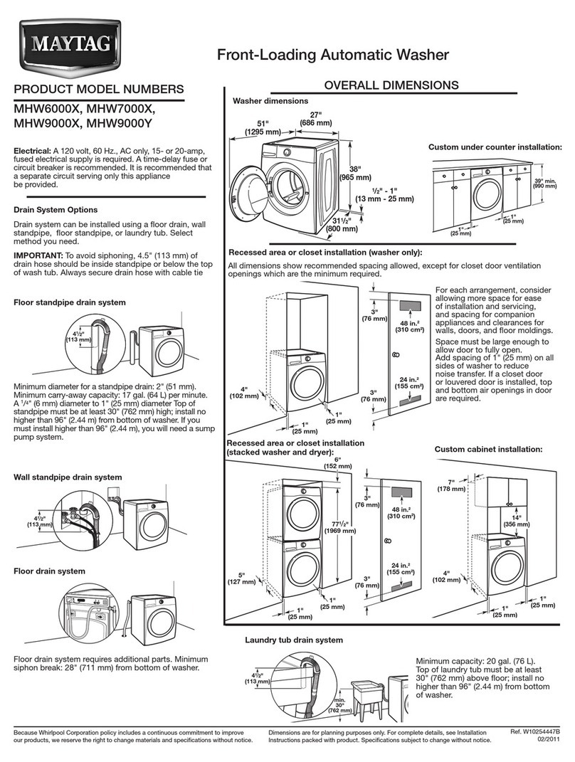 Maytag MHW6000X Series Manuel de la liste des pièces