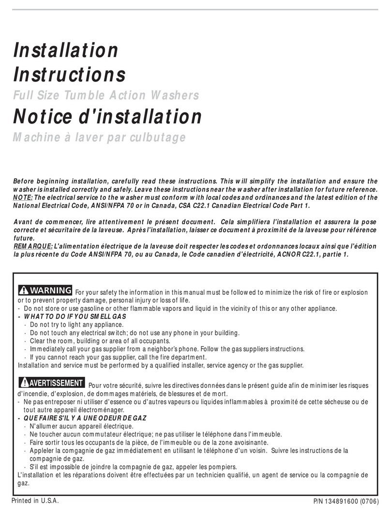 Frigidaire FTF530FS - 27" Front-Load Washer Manuel utilisateur