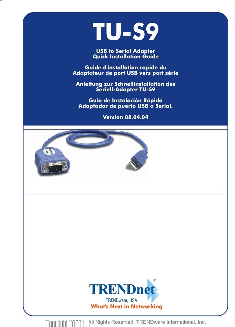 TRENDnet TU-S9 Manuel utilisateur TRENDnet TU-S9 Manuel utilisateur