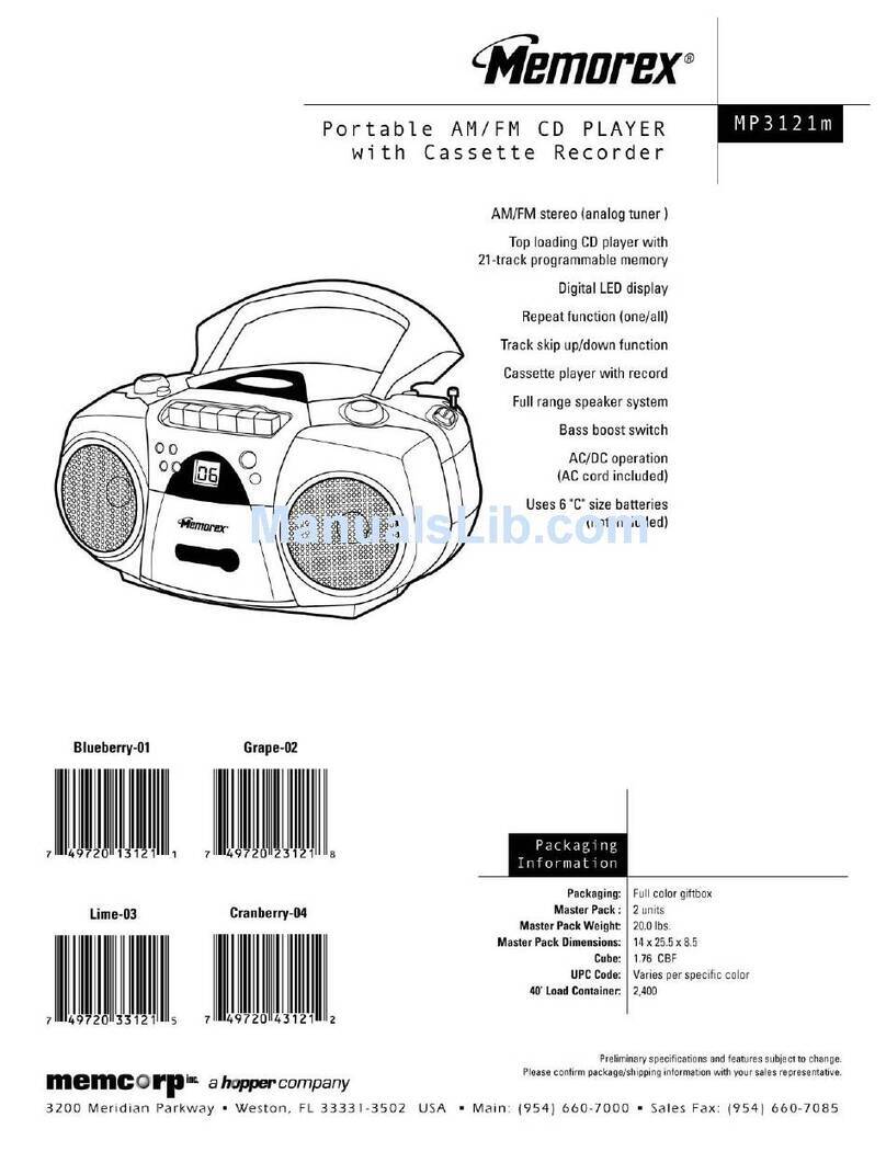 Memorex MP-3121 Manuel utilisateur