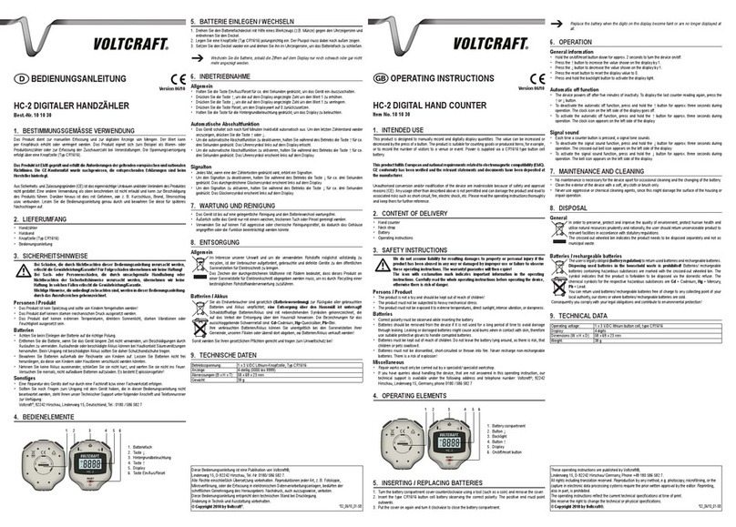 VOLTCRAFT HC-2 Manuel utilisateur