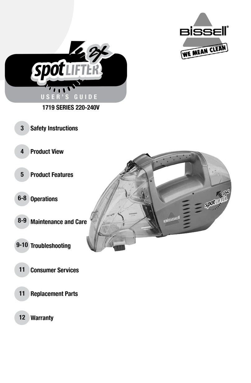 Bissell SPOT LIFTER 1719 Manuel utilisateur