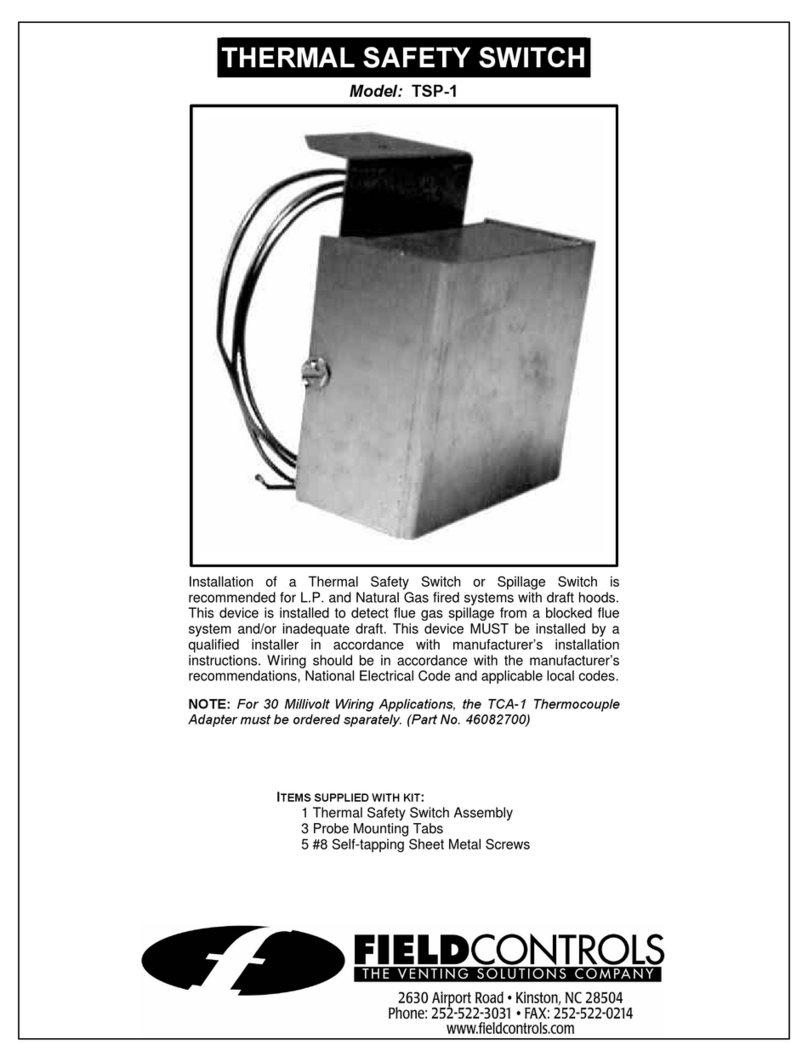 Field Controls 46170300 Instructions de montage Field Controls 46170300 Instructions de montage