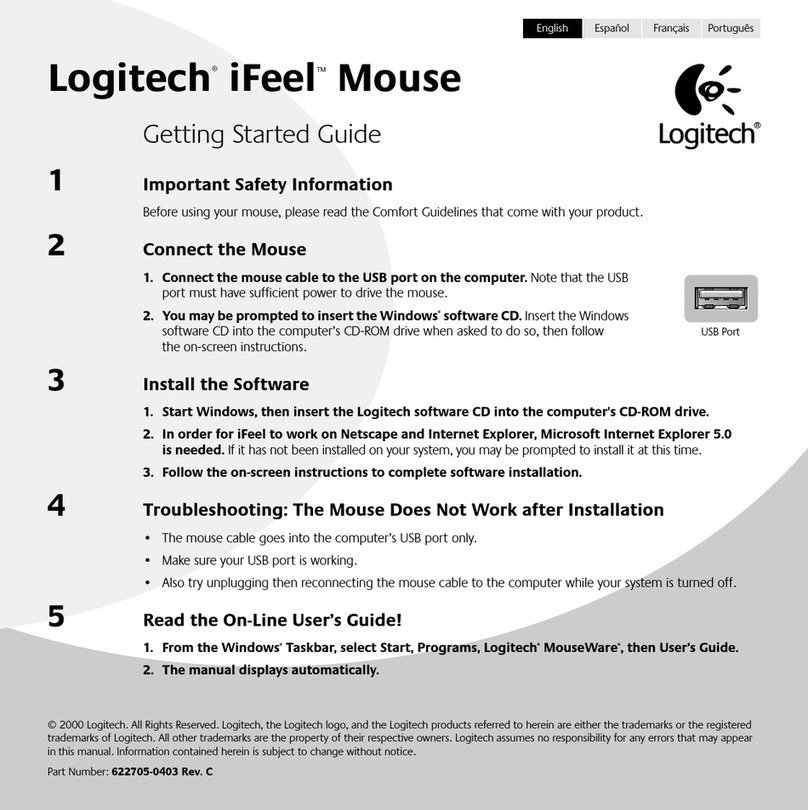 Logitech 930525-0403 - iFeel - Mouse Manuel utilisateur Logitech 930525-0403 - iFeel - Mouse Manuel utilisateur