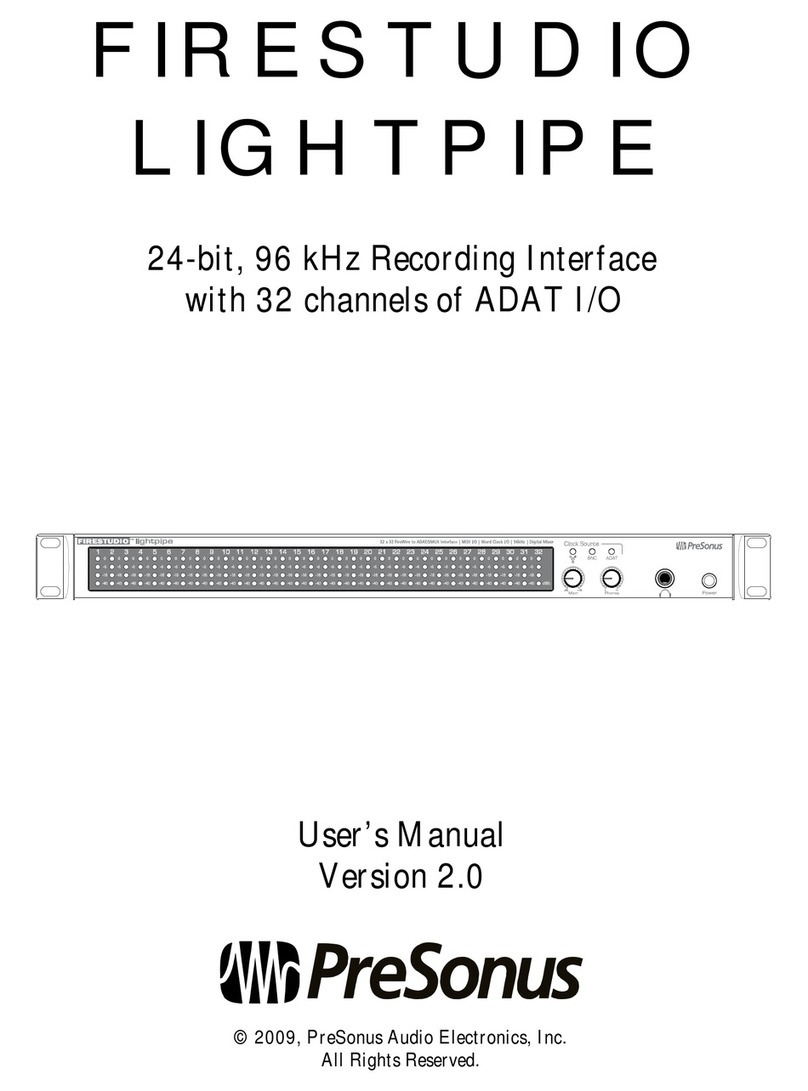 PRESONUS FIRESTUDIO LIGHTPIPE - V2.0 Manuel utilisateur PRESONUS FIRESTUDIO LIGHTPIPE - V2.0 Manuel utilisateur