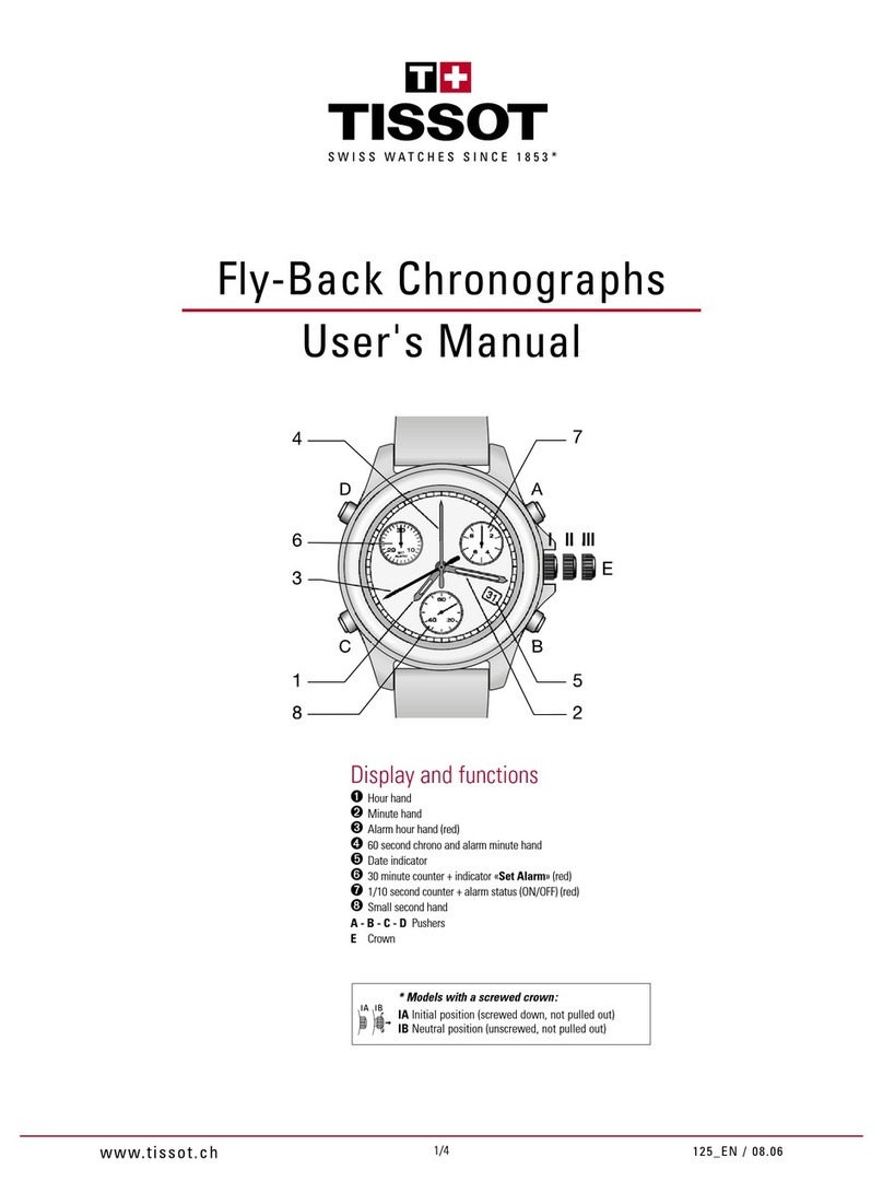 Tissot FLY-BACK CHRONOGRAPHS Manuel utilisateur