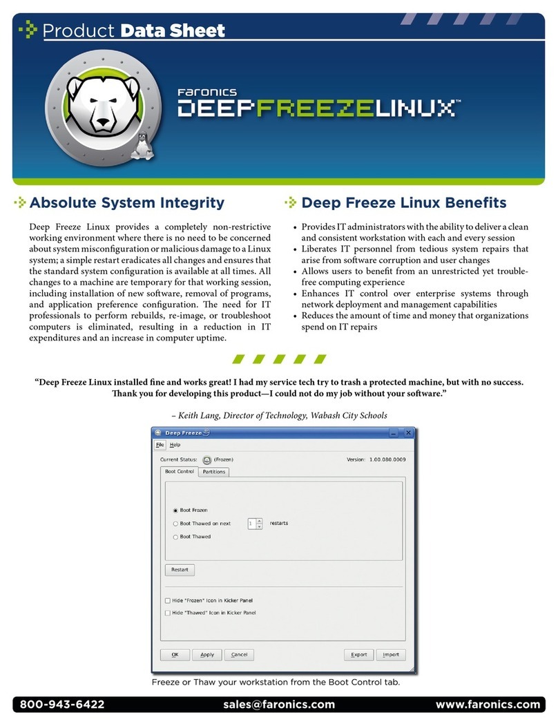 FARONICS DEEP FREEZE - Manuel d'exploitation