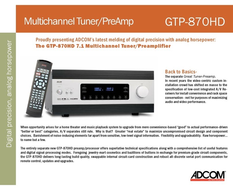 Adcom GTP-870HD Manuel utilisateur