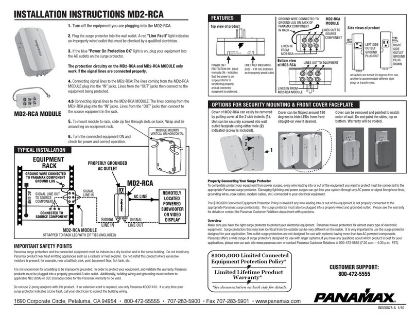 Panamax MD2-RCA Manuel utilisateur