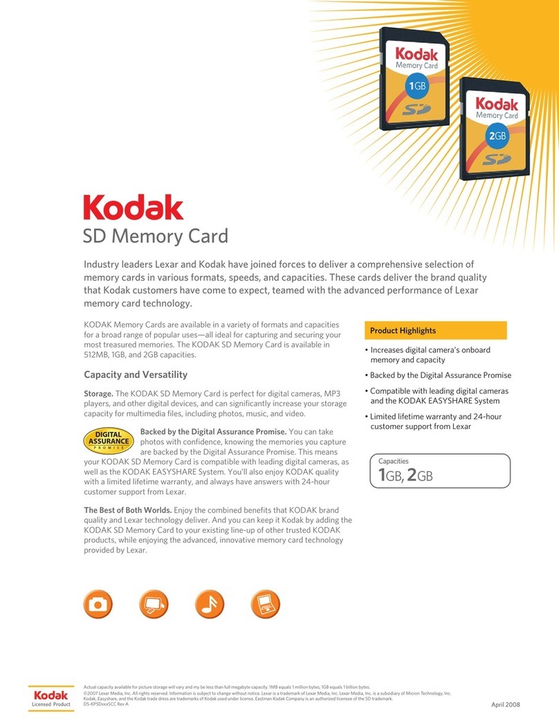 Lexar SD MEMORY CARD - DATASHEET REV A Manuel utilisateur