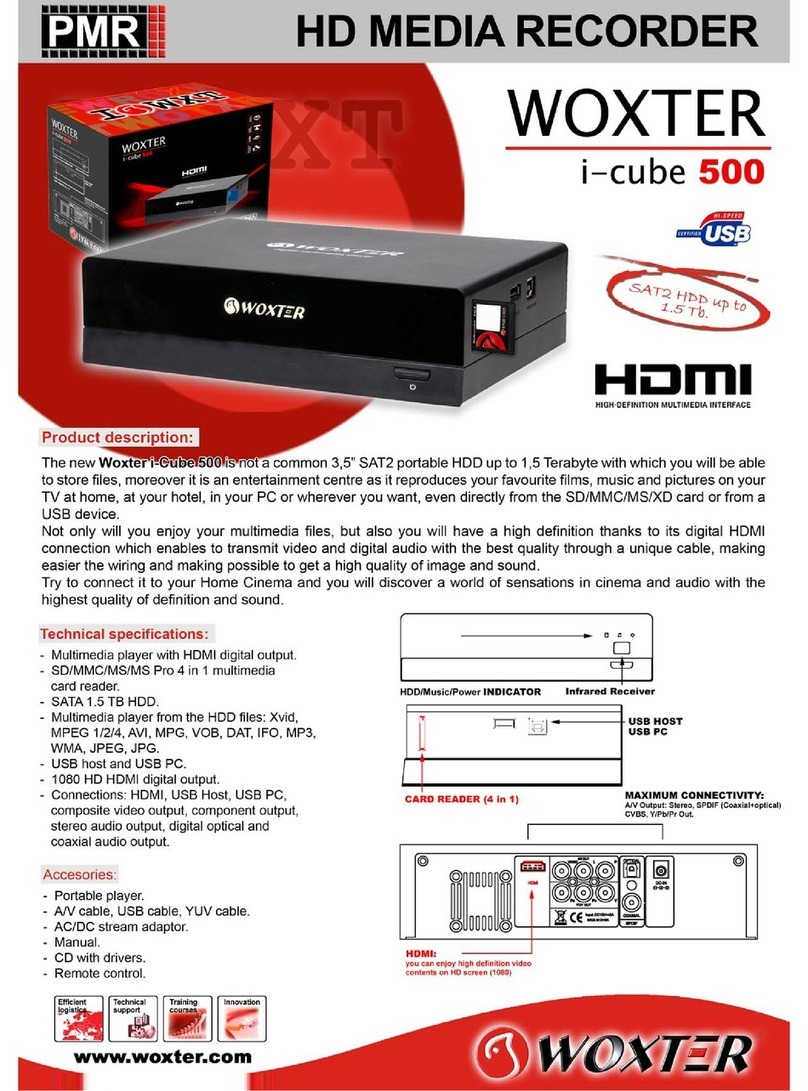 WOXTER I-CUBE 500 Manuel utilisateur WOXTER I-CUBE 500 Manuel utilisateur