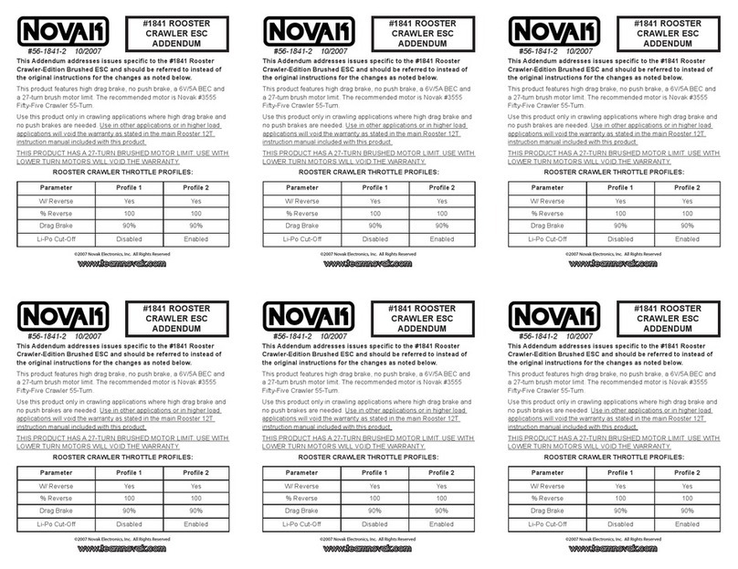 NOVAK ROOSTER CRAWLER - ADDENDUM Manuel d'utilisation