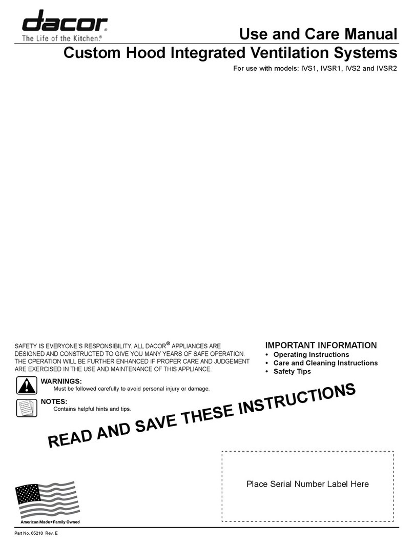 Dacor IVS1 Manuel utilisateur