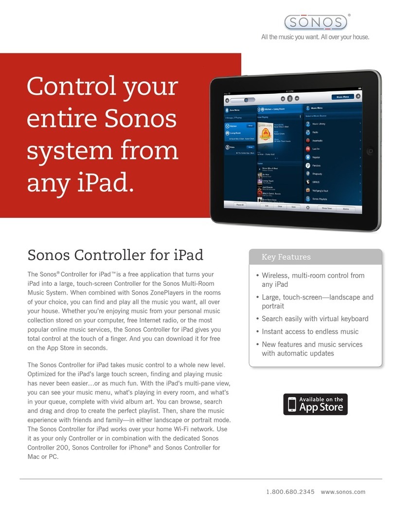 Sonos Controller for iPad Manuel utilisateur