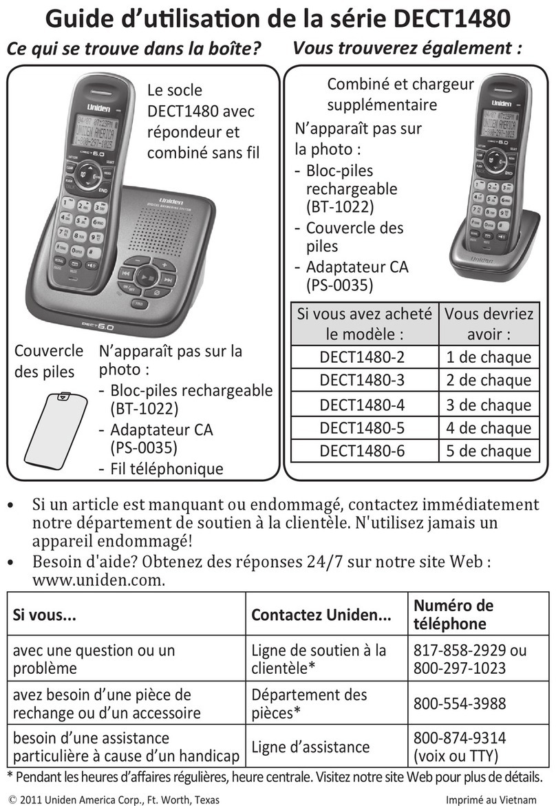 Uniden DECT1480 Manuel utilisateur