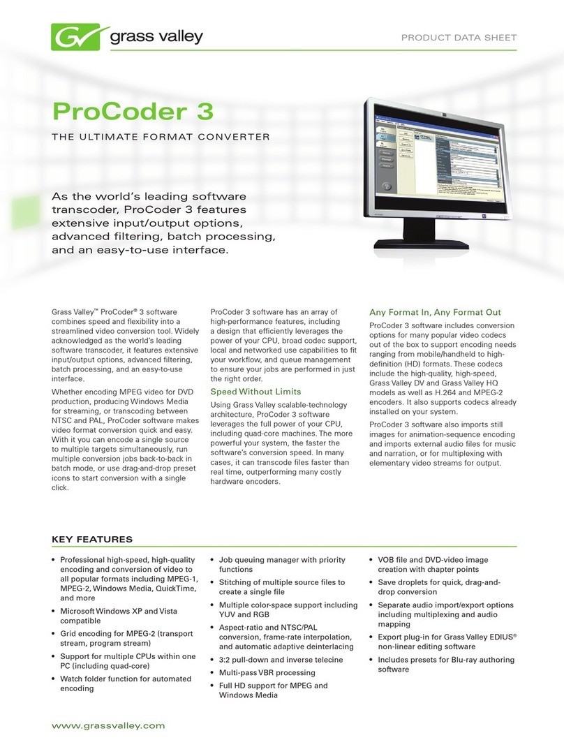 GRASS VALLEY PROCODER 3 Manuel utilisateur