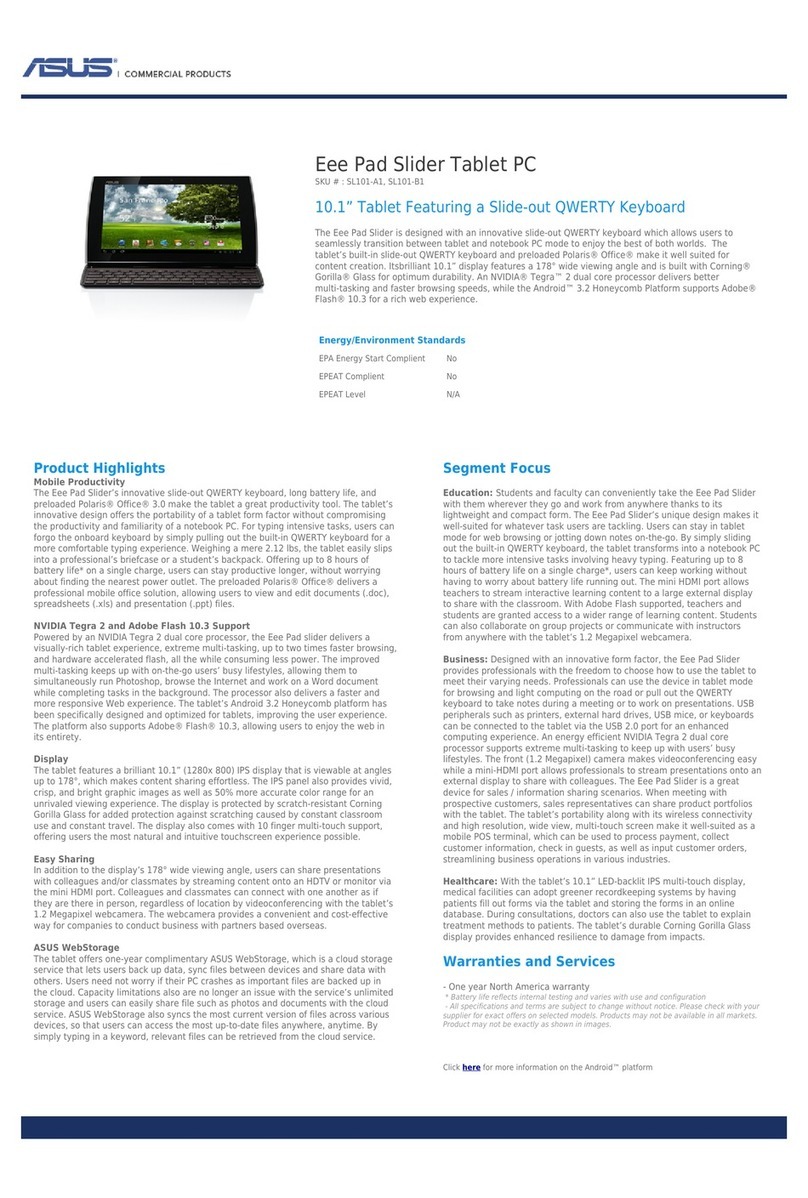 Asus SL101-B1-WT Manuel utilisateur