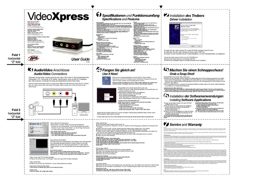 ADS Technologies VIDEO XPRESS - Manuel utilisateur