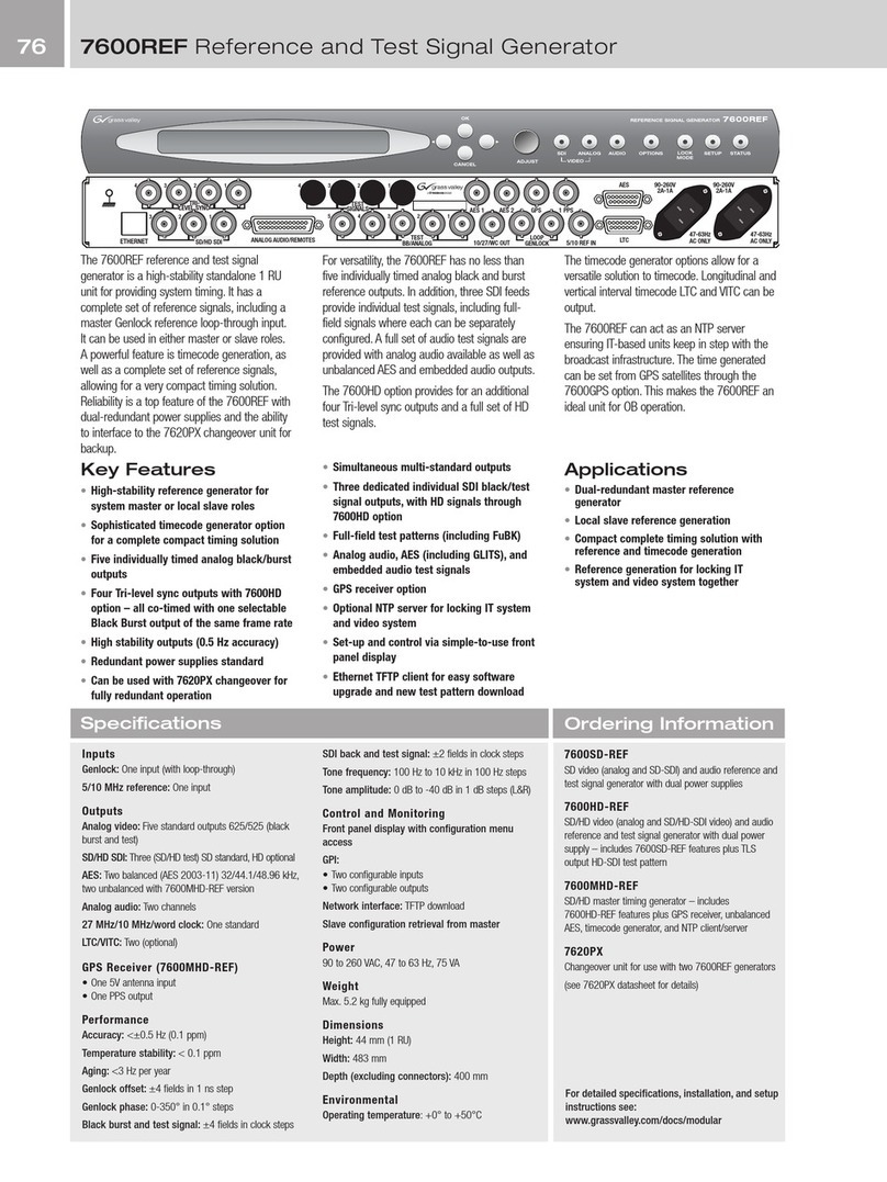 GRASS VALLEY 7600REF - Manuel utilisateur