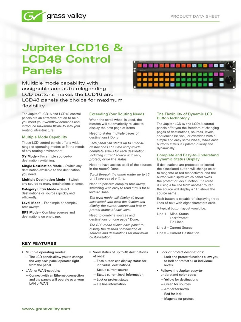 GRASS VALLEY JUPITER LCD16 - Manuel utilisateur