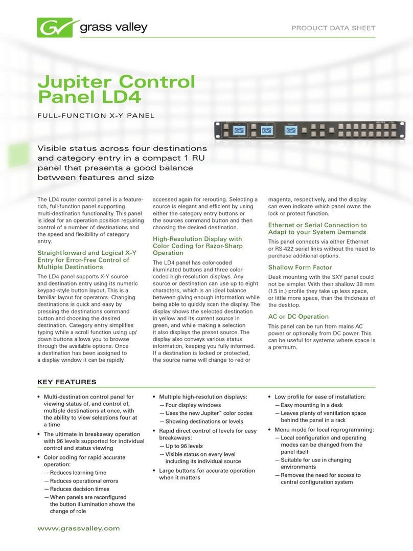 GRASS VALLEY JUPITER CONTROL PANEL LD4 - Manuel utilisateur