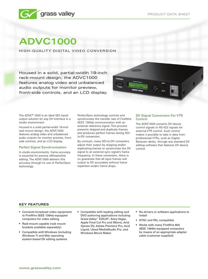 GRASS VALLEY ADVC1000 Manuel utilisateur