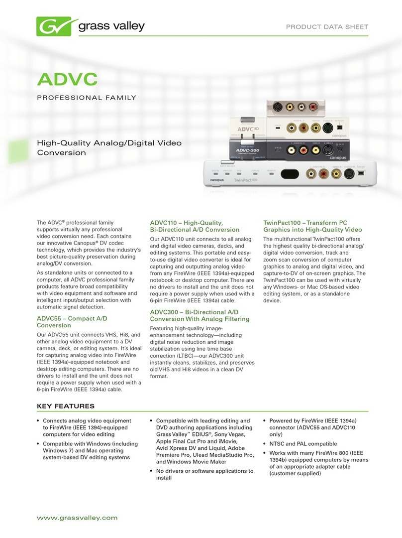 GRASS VALLEY ADVC Manuel utilisateur