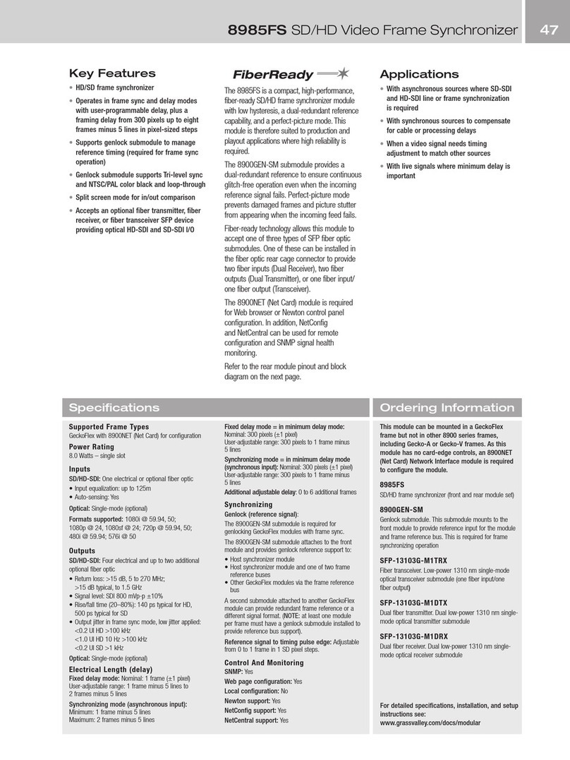 GRASS VALLEY 8985FS Manuel utilisateur