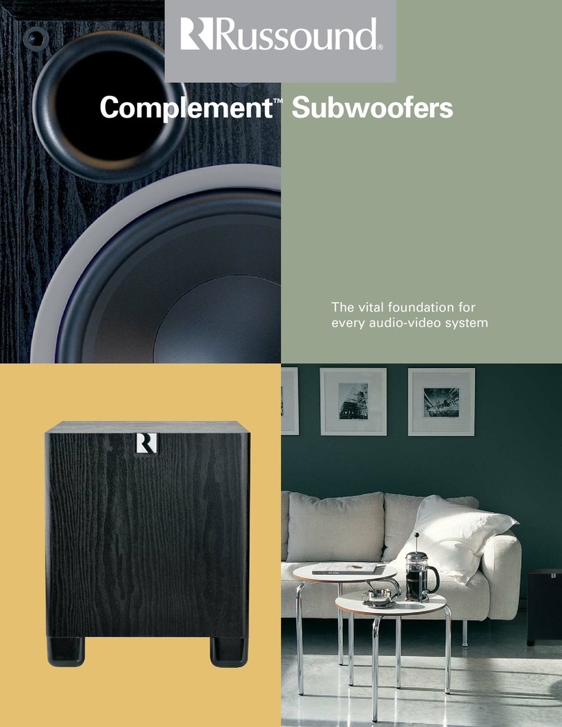 Russound COMPLEMENT SUBWOOFERS Manuel utilisateur