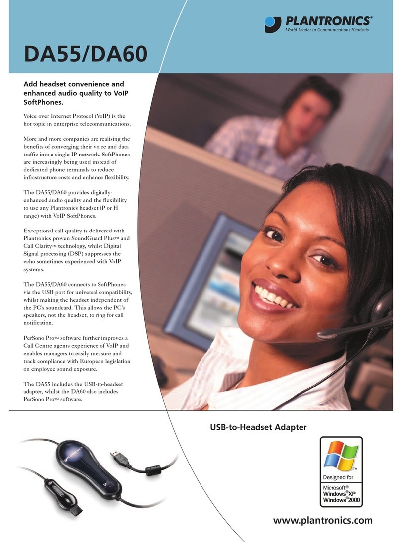 Plantronics DA55 USB Dimensions