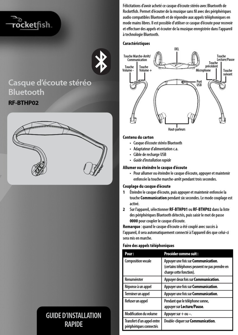 Rocket Fish RF-BTHP02 Manuel d'installation et d'exploitation