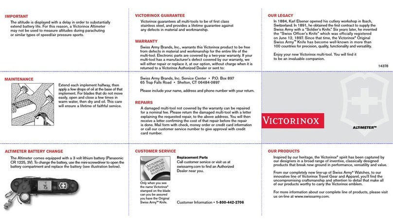 Victorinox ALTIMETER Manuel utilisateur