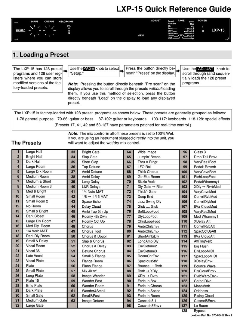 Lexicon LXP-15 Manuel utilisateur