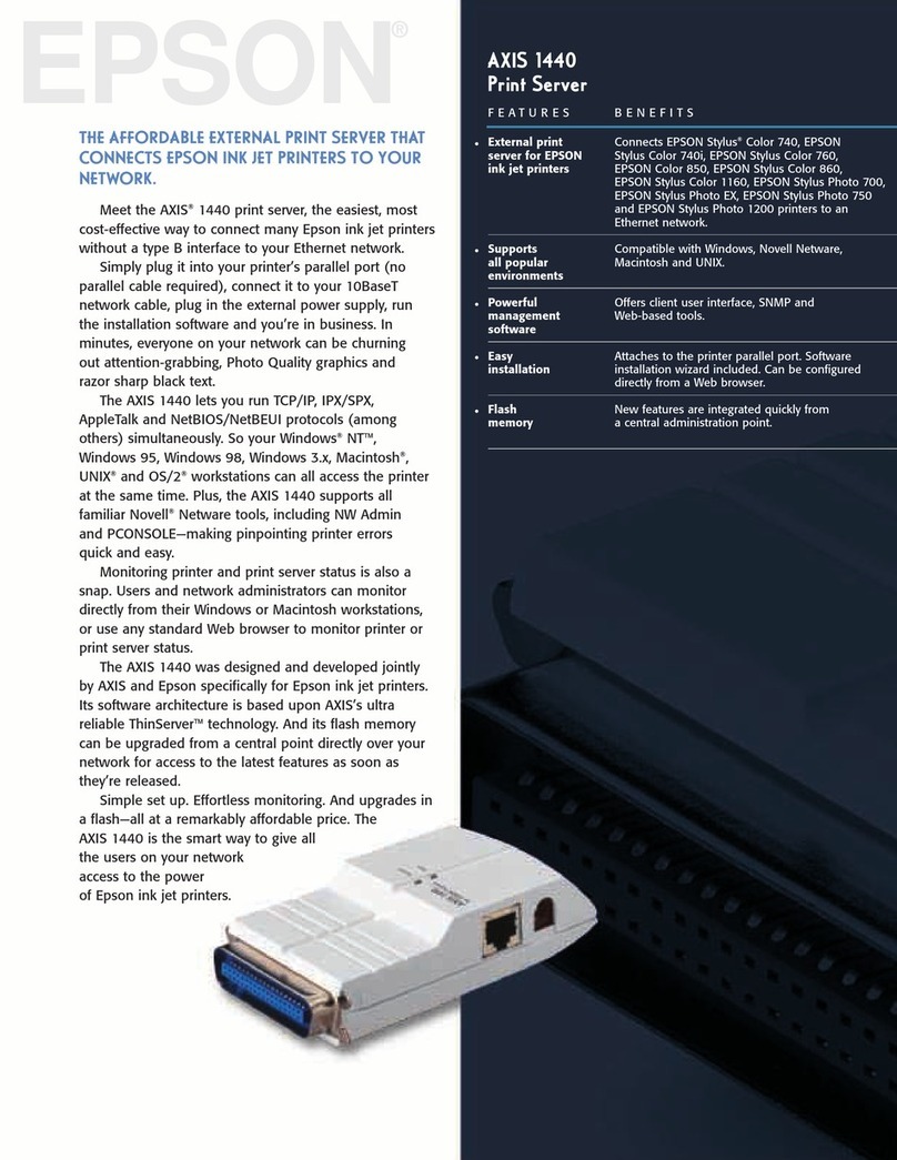 Axis C1440AXIS - Axis 1440 Print Server Manuel utilisateur