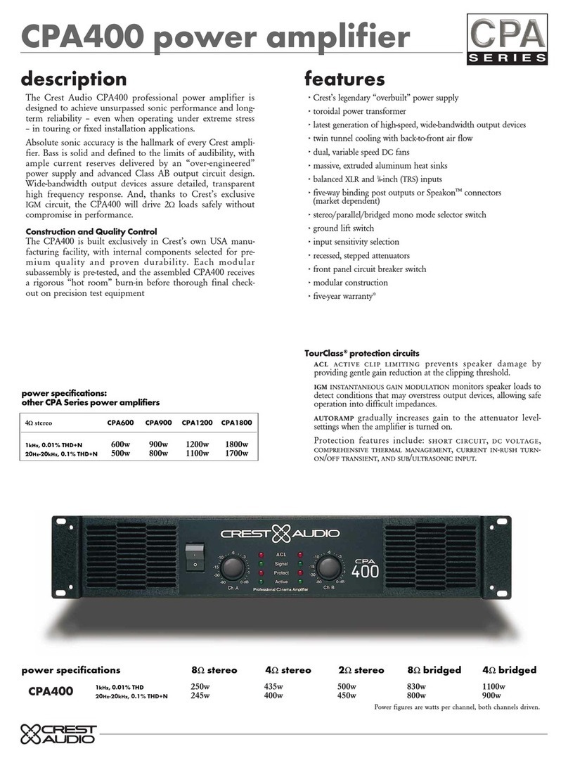 Crest Audio CPA400 Manuel utilisateur