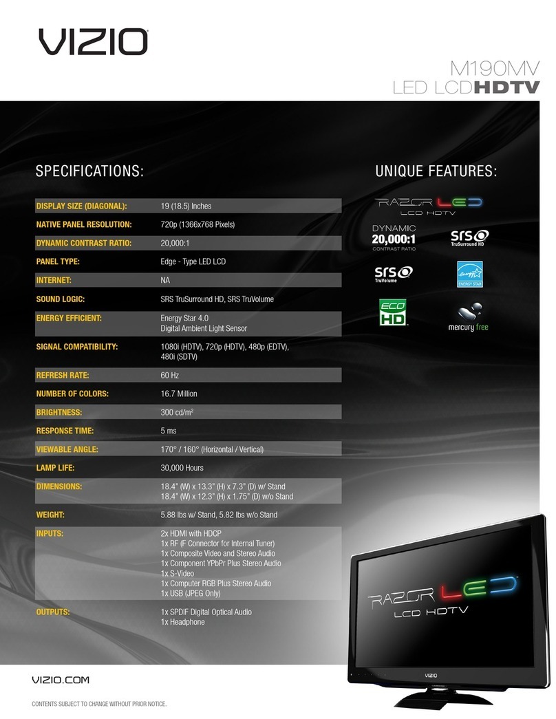 Vizio M190MV Manuel utilisateur